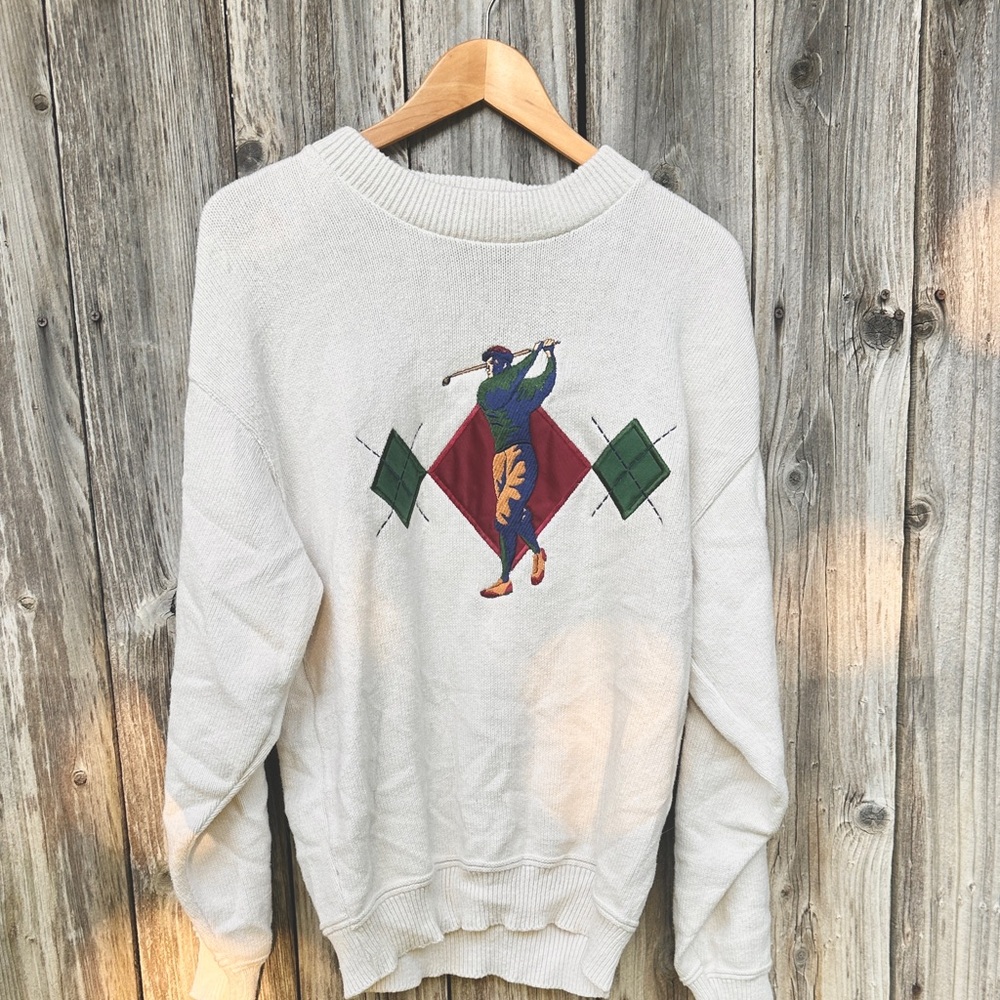 Vintage Nutmeg Mills Embroidered Golfer Crewneck Sweatshirt – Made in USA